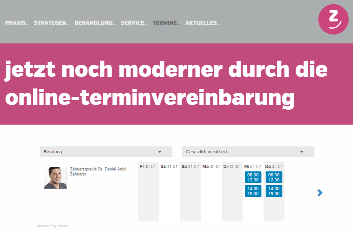 Online-Terminvereinbarung neu in unserer Zahnarztpraxis Bornheim Merten